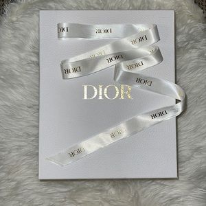 Authentic large Dior Shoe box with paper inside and long ribbon to wrap.